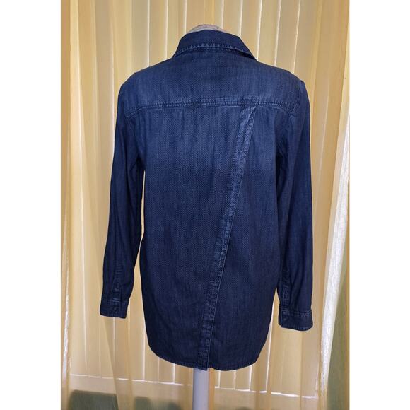 Anthropologie Pilcro Denim Button Down With Flyaway Back Boho Western Size Small - Picture 2 of 5